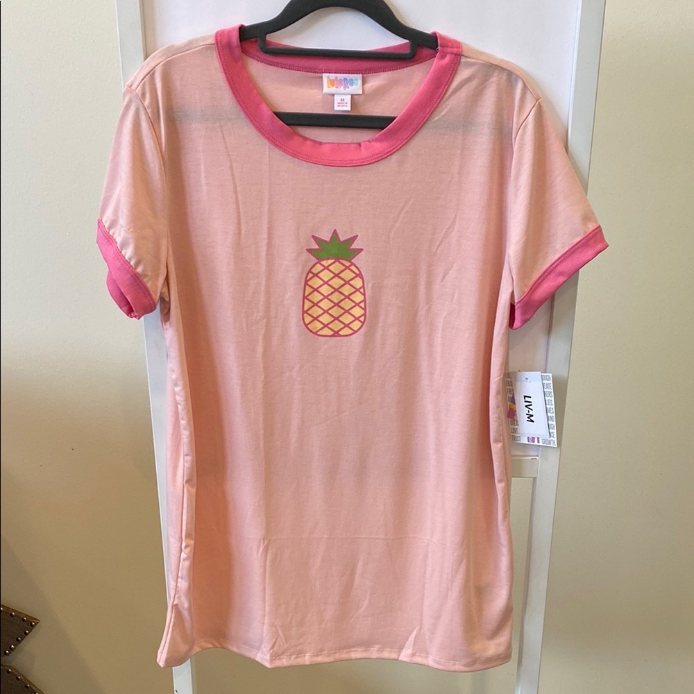 Pink T-Shirt with Pineapple Design